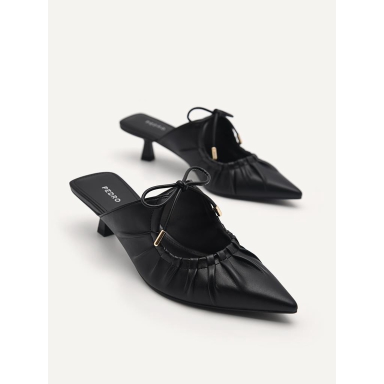 SEPATU SANDAL HEEL PEDRO WANITA ORIGINAL HEELS BRANDED HITAM PW023