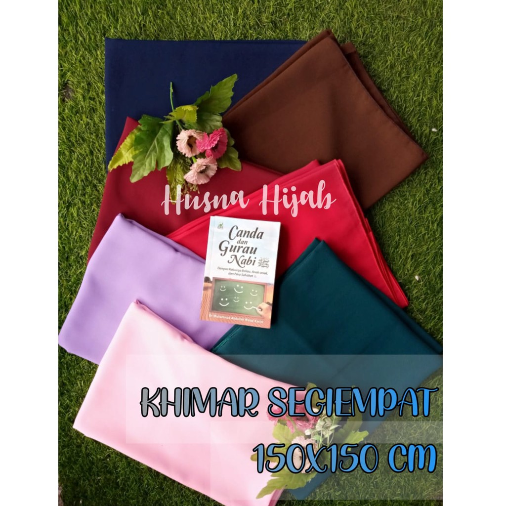 [HUSNA HIJAB] Khimar Segi Empat Polos Wolfis 150CM / Jilbab Segi Empat Polos Wolfis 150cm / Kerudung Jumbo