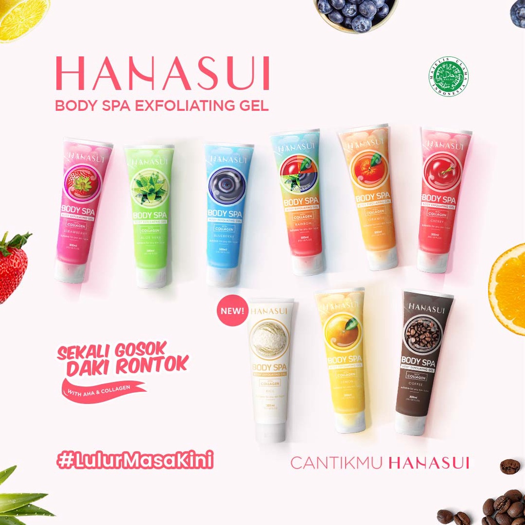 ❤ RATU ❤ Hanasui Body Spa Exfoliating Gel 300ml | Gel Perontok Daki (✔️BPOM)