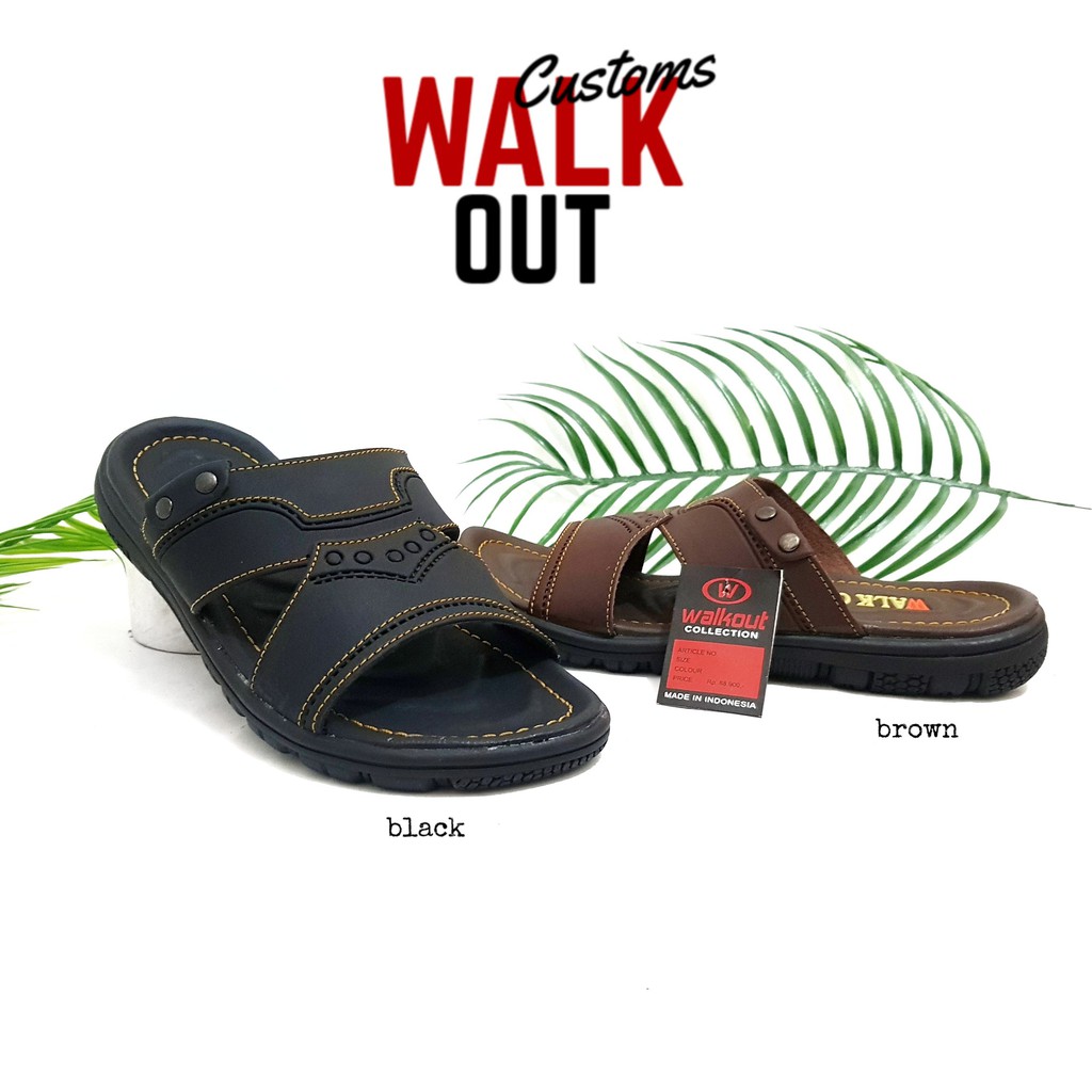 WALKOUT Sandal Slide Pria Casual Synthetic Leather / Kokop Jeep