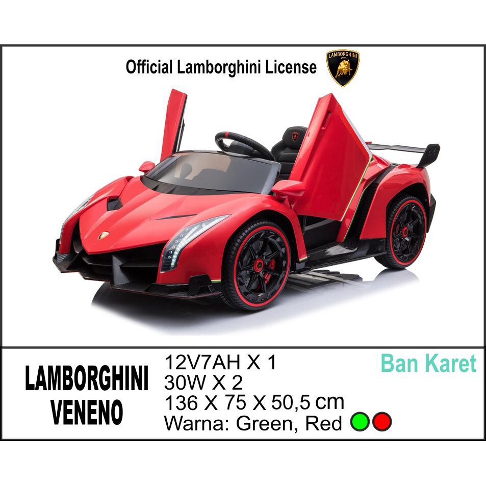 Mobil Aki Mainan Anak Remote Control Unikid Lamborghini Veneno UK801 Non Paint 12V 7Ah SNI-1