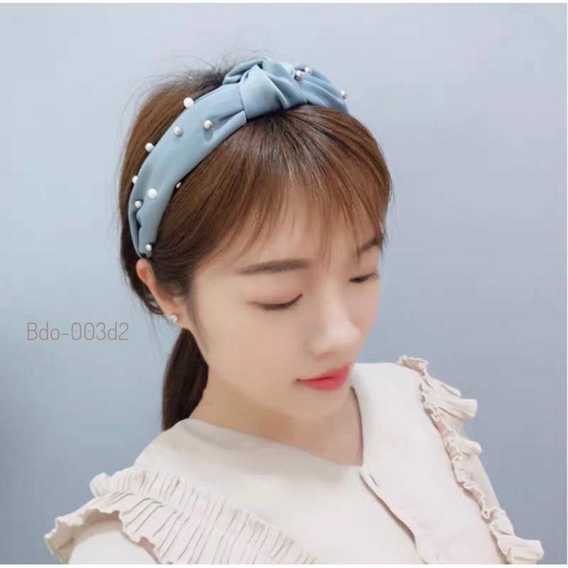 Bando | Bandana Silang Mutiara Gaya Korea/Bando Mutiara Import