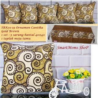  SARUNG  BANTAL  KURSI  SOFA MINIMALIS 40X40 cm ORNAMEN 