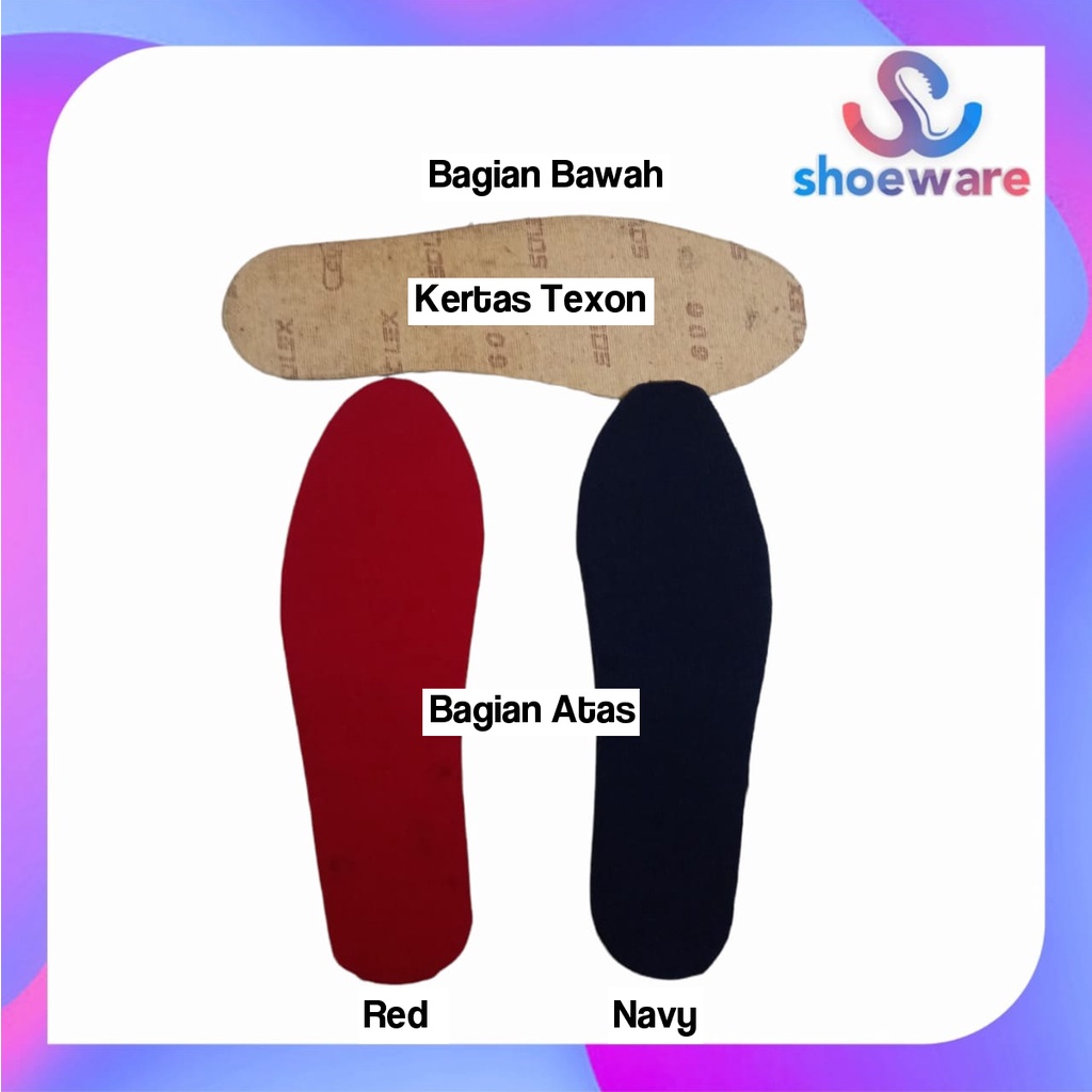 Insole alas sepatu atas busa bawah keras size kecil 36