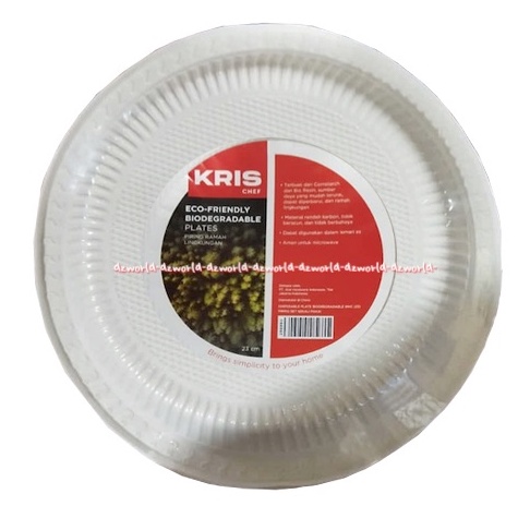 Krischef Eco Friendly Biodegradable Plate 23cm Piring Makanan Makanan Sekali Pakai Ramah Lingkungan Kris Chef