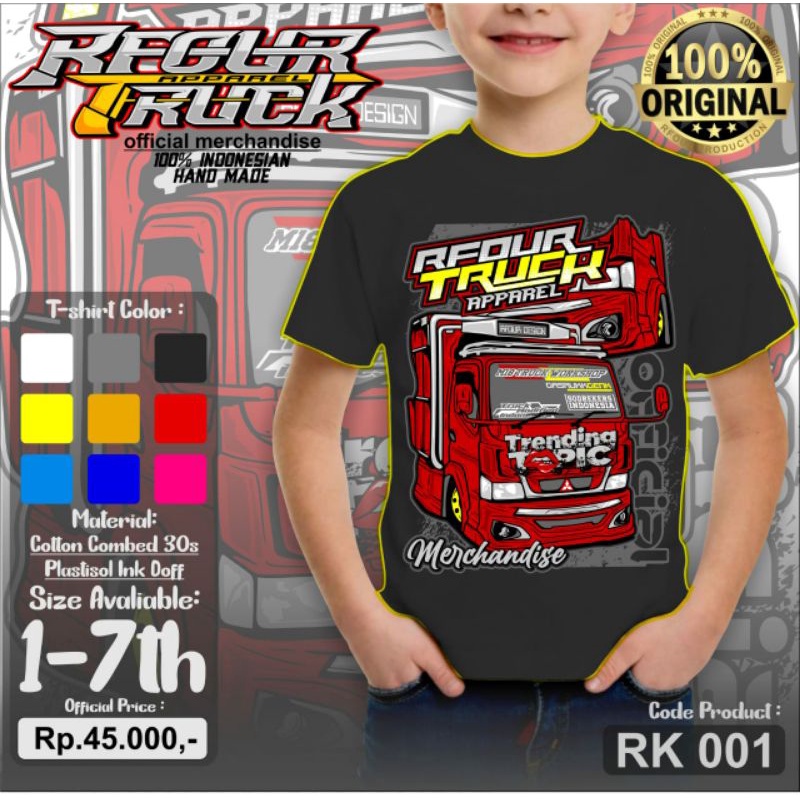 Baju Kaos Distro Anak - Kaos canter mania anak // kaos anak gambar truk // baju anak laki laki