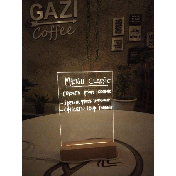 

acrylic note board message/Lampu Tidur