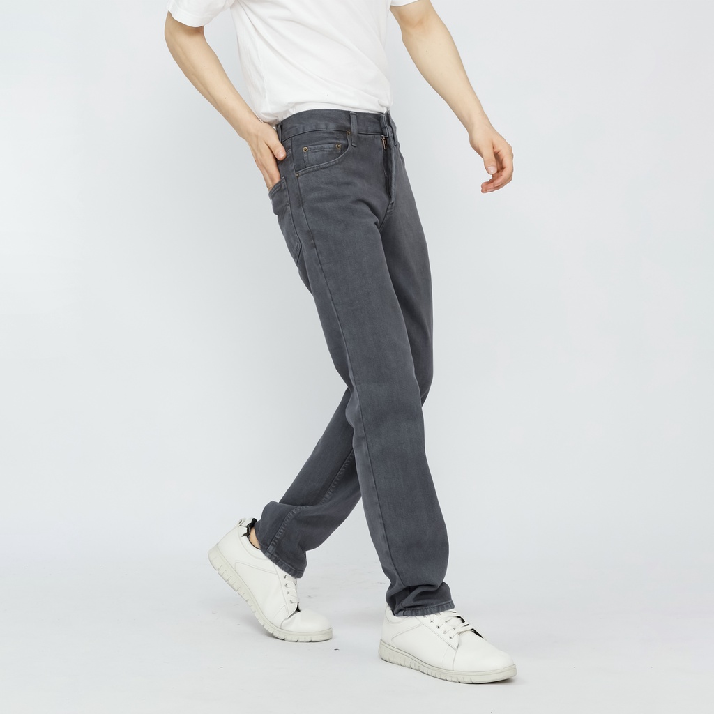Fathco - Celana Jeans Pria Standar Reguler Abu