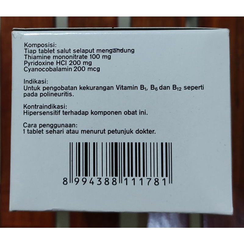 Neurodex 10 Tablet / Mengatasi Kekurangan B1 , B6 dan B12 / Vitamin Saraf