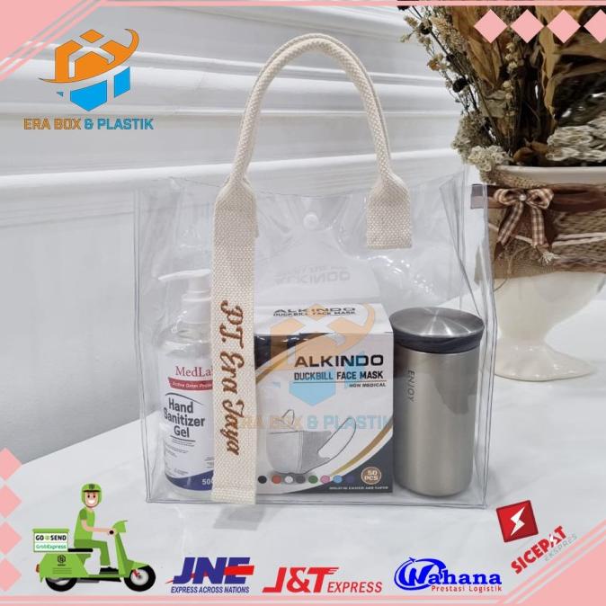 

Ready stock] Tas Mika Transparant Tali Panjang Tas Souvenir Ultah Premium Totebag