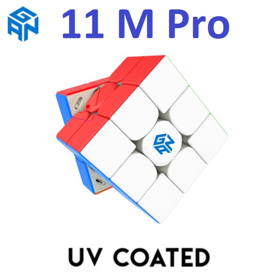 Magic Cube 3x3 Gan 11 M Pro Magnetic UV Coated Stickerless Puzzle Kubus Magnetik 3x3x3 Gan11M Pro