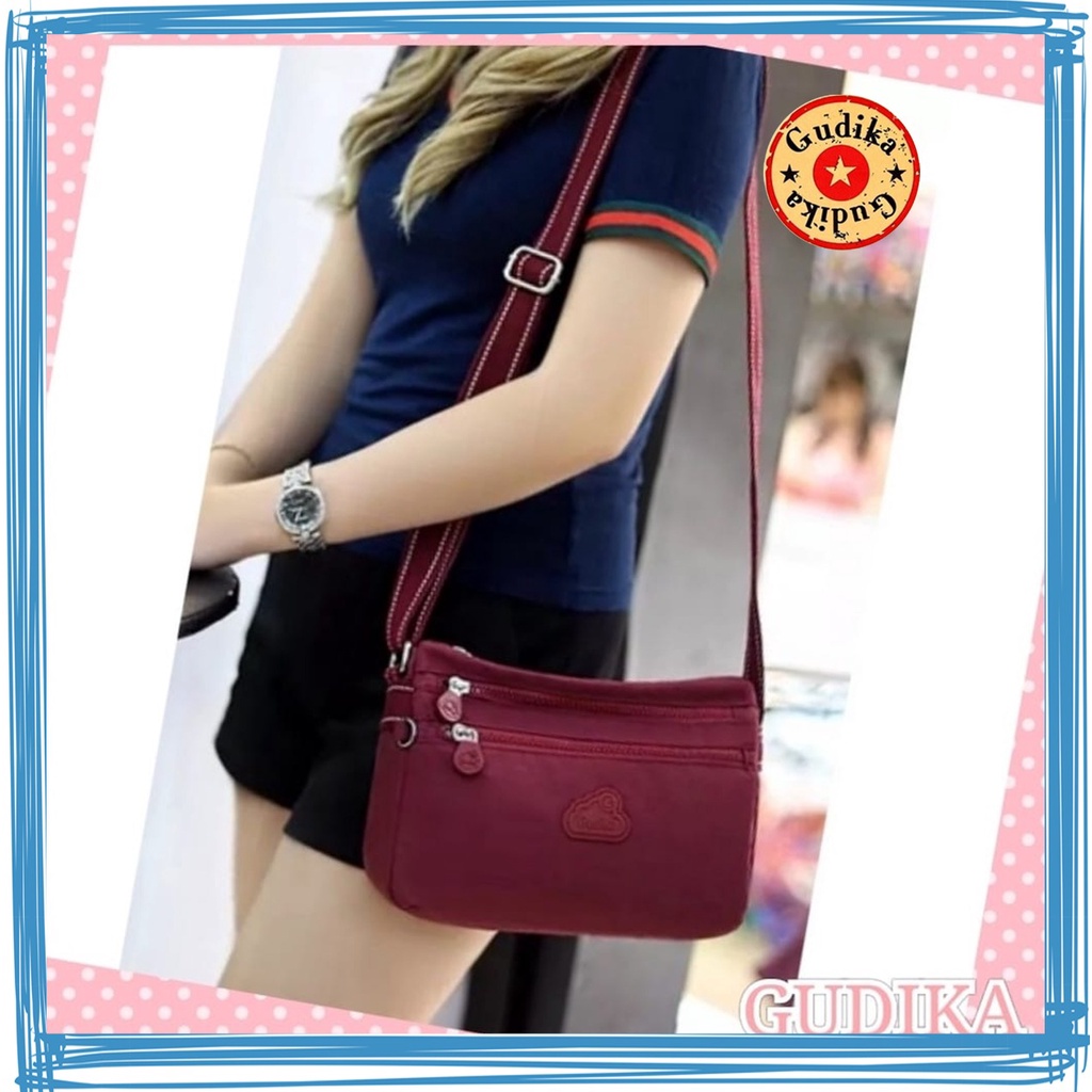 GUDIKA 5117 Original - Tas Selempang Wanita Gudika Anti Air Import - Tas Wanita Selempang Bahu Korea Kekinian Terbaru Bahan Nylon Waterproof - tas gudika bag - slingbag - tas mini - bag - tas cewek - fashion - branded - tas - slempang - termurah - ori