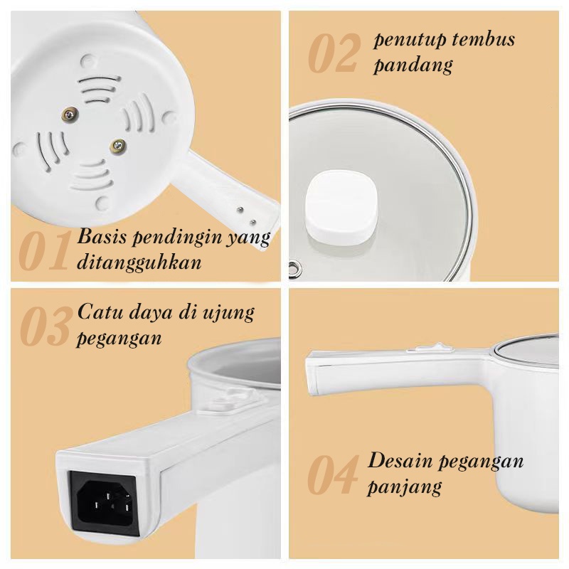 Panci Elektrik Serbaguna - Panci Listrik Watt Rendah All in One - Panci Listrik Rakii Import - Panci Listrik Kost