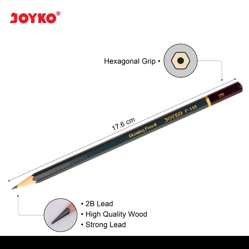 

sg Drawing Pencil Pensil Menggambar Joyko P-118-14 1 Set 14 Pcs