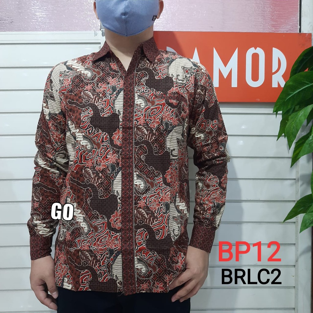 gof BRLC DAMOR (CRESSIDA) BATIK Cowok Pakaian Pria Kemeja Batik Reguler Lengan Panjang