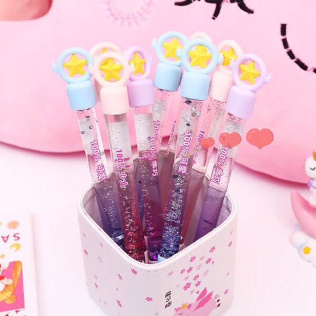 

NY Store 1kg59pcs Pulpen Glitter Cute Magic Star Lucu Tinta Gel Black0.38 Bintang Youleehuang ATK