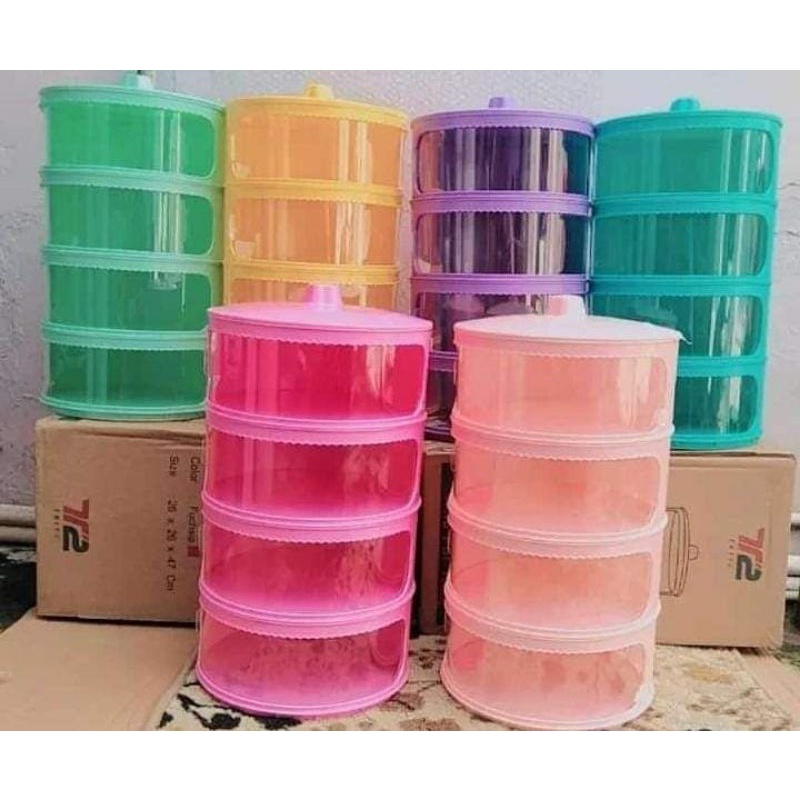 TUDUNG SAJI VIRAL ANTI SEMUT Free pieirinh/ TUDUNG SAJI SAGA WARNA SUSUN 4  FOOD COVER LAYER  TEMPAT