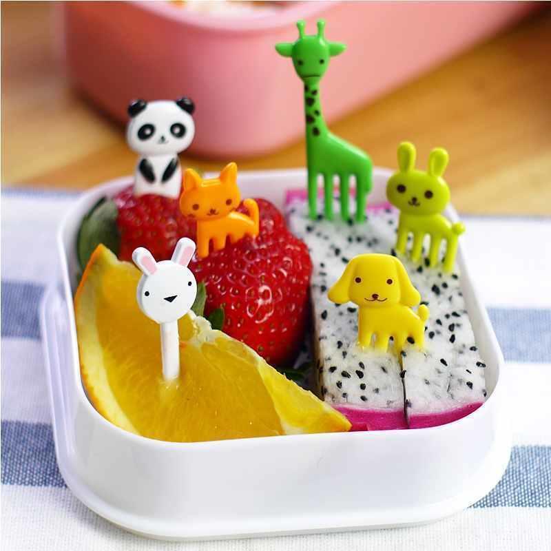 Hot Sale/10Pcs Garpu Buah Mini Animal Farm/Kartun Anak Snack Kue Dessert Makanan Fruit Pick