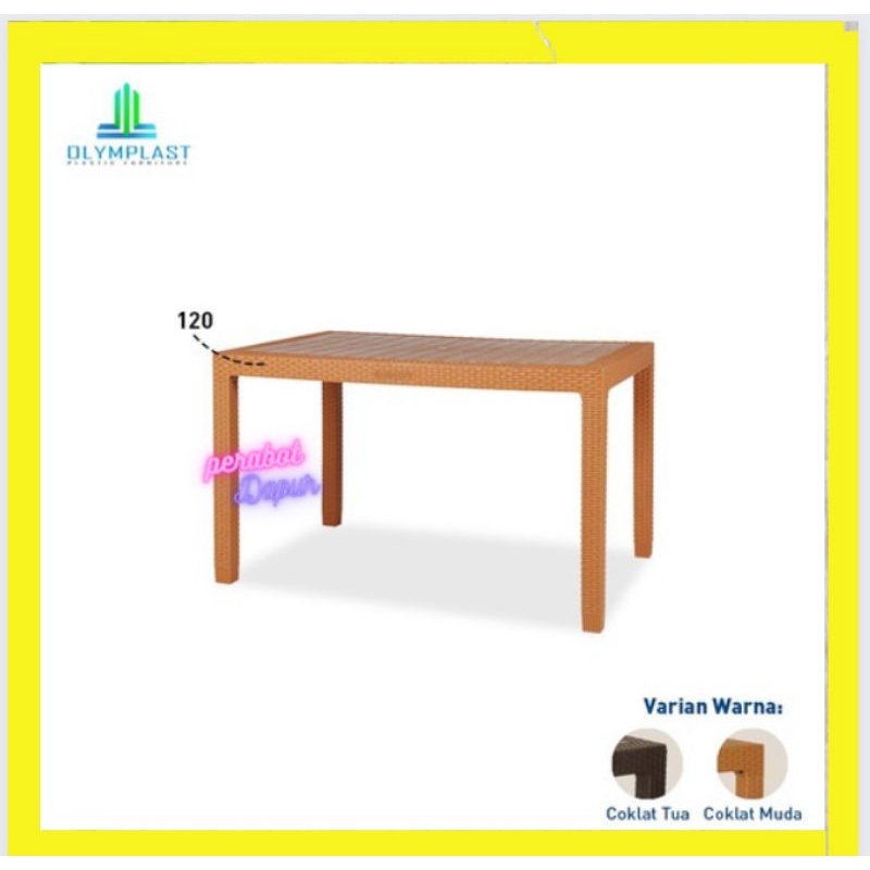 Olymplast Meja Plastik Motif Rotan ODT 120