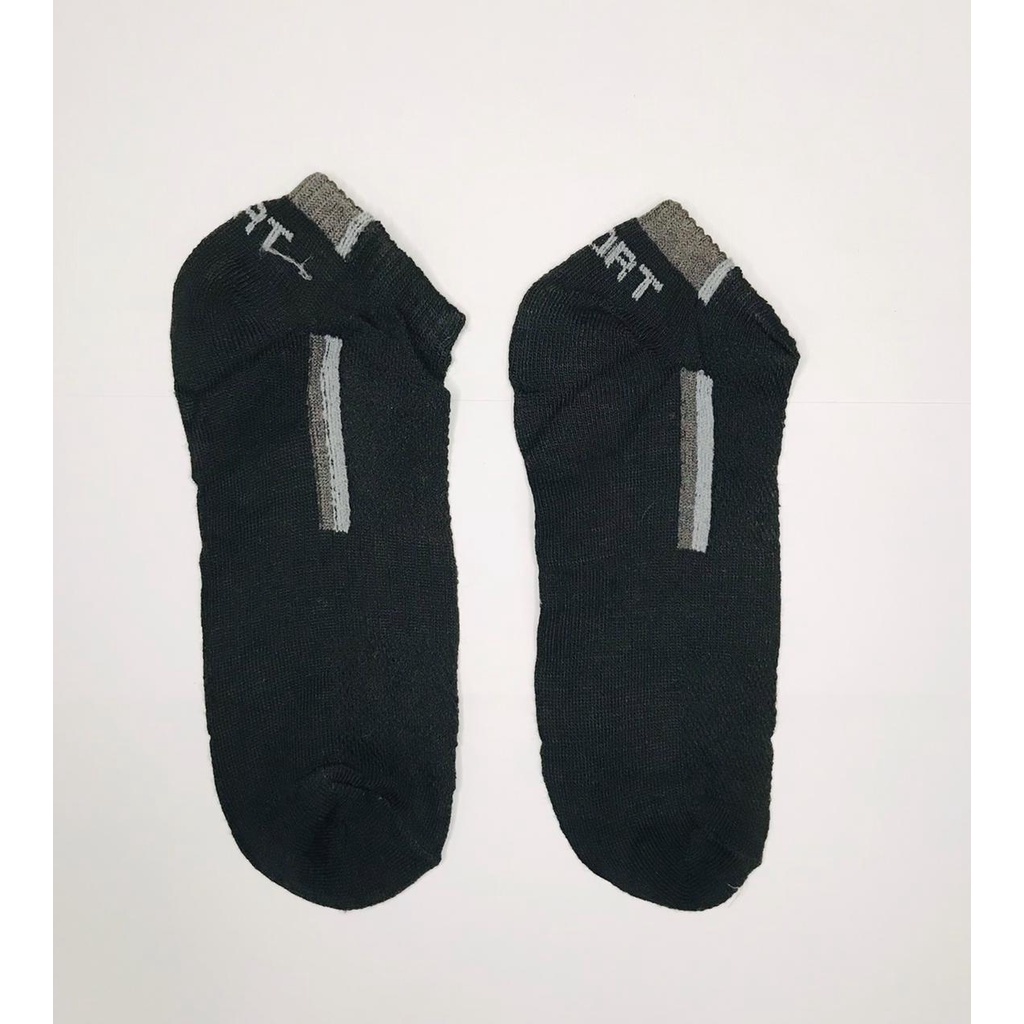 INDOMINI KAOS KAKI POLOS 6 GARIS SOCKS MURAH KAOSKAKI FASHION WANITA PENDEK IMPOR R103-SPORT HITAM