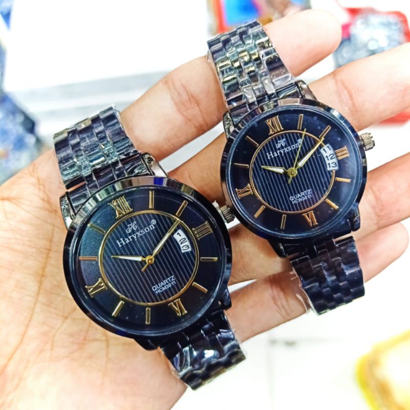 (COD) Jam Tangan Cauple Haryxson Original Rantai Stainless Stell Tahan Air