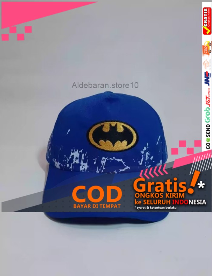 Topi Batman Keren Anak Laki Laki Umur 3 Sampai 12 Tahun - Biru ald21