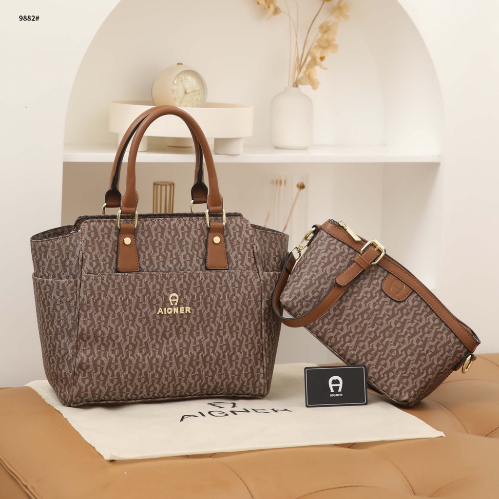 BAG Leather Signature Handbag Tote Bag 9882