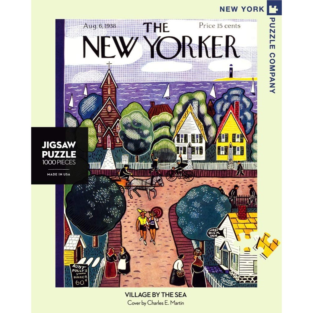 New York Puzzle Company New Yorker Village by The Sea 1000 Piece Jigsaw Puzzle