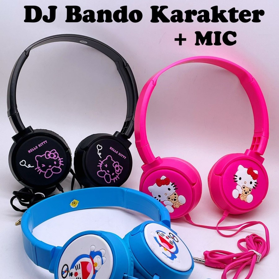 HEADSET BANDO + MIC HEADSET KARAKTER MANTAP MURAH MERIAH