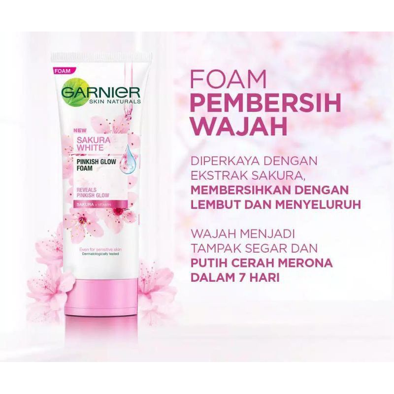 Garnier Sakura White Pinkish Glow Foam/Sabun Wajah