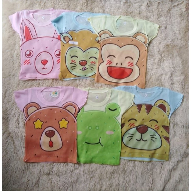 Kaos OBLONG Bayi Setali Harian WARNA Motif Karakter Murah