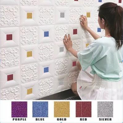 KB-C55-58 Wallpaper Dinding 3D Wall Sticker Foam Batu Bata Walpaper Dinding Murah WallSticker Kayu-2