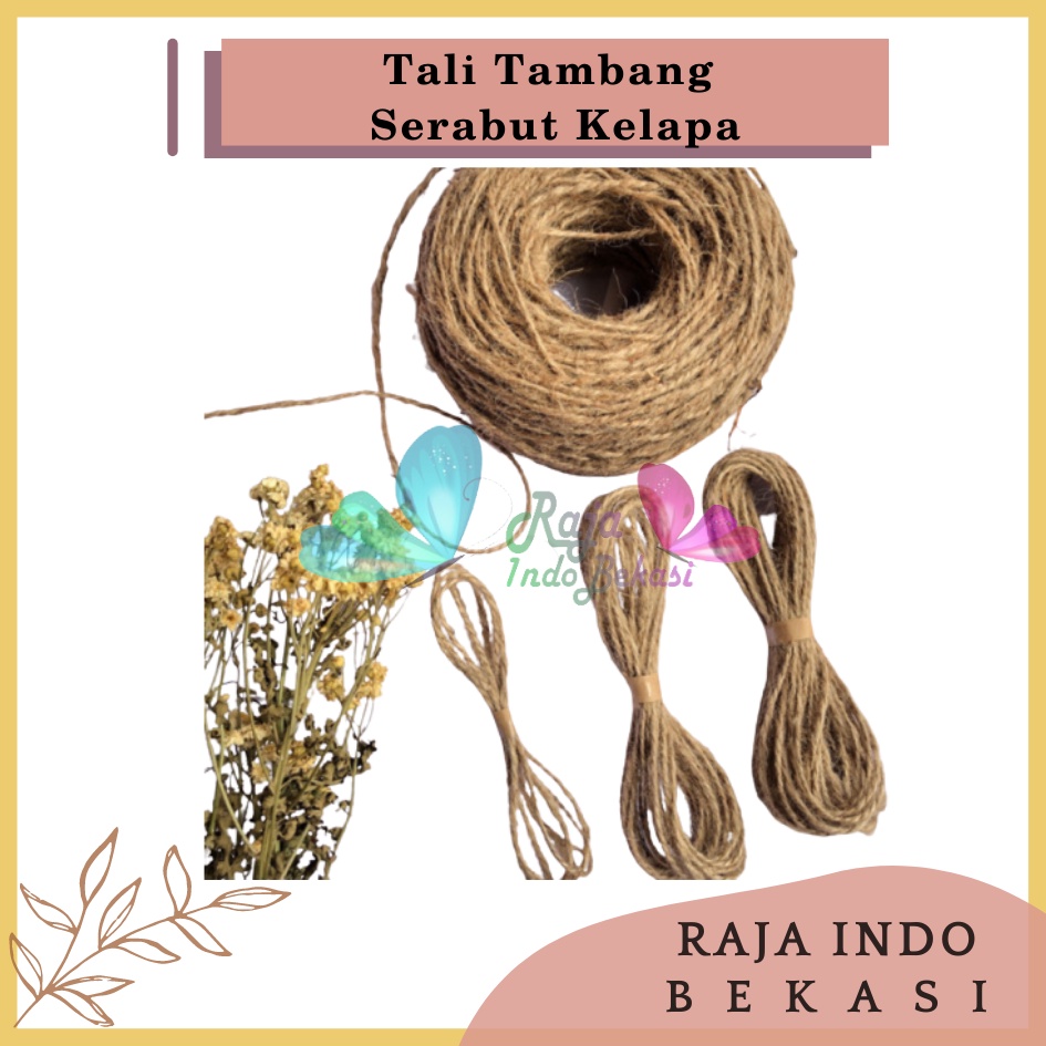 Tali Rami Goni Serabut Kelapa 4 - 6 mm Tali Rami Roll Goni Warna Penjepit Polaroid 3 Ply Besar 2 Ply Tebal Tali Tambang Jemuran Tambang Rustik Rustic Kecil Sedang Besar Meteran Tali Multifungsi untuk Garukan Kucing Turus Tanaman Papan Taman Dekorasi Kado