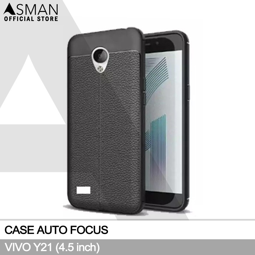 Auto Focus VIVO Y21 (4.5&quot;) | Soft Case Leather Premium - Hitam