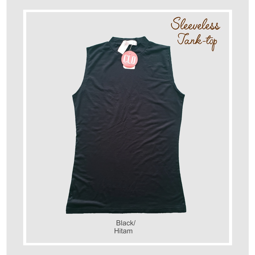 KNITCLO TURTLE NECK TANK TOP WANITA Sleeveless Rayon Spandex Soft-1