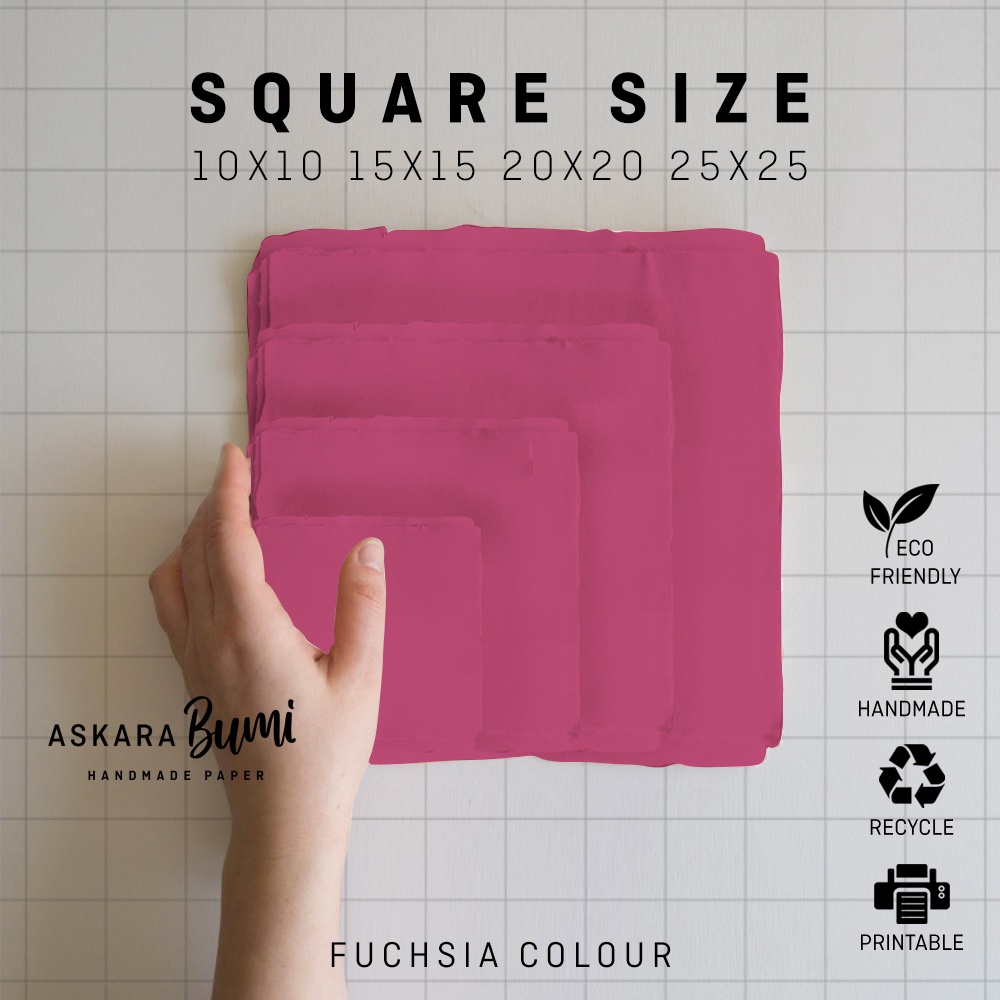 

Kertas Daur Ulang // Handmade // Ramah Lingkungan // eco friendly // Fuchsia-Square