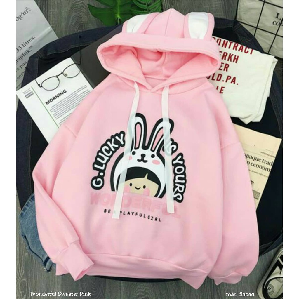 sweater hoodie wanita shopee