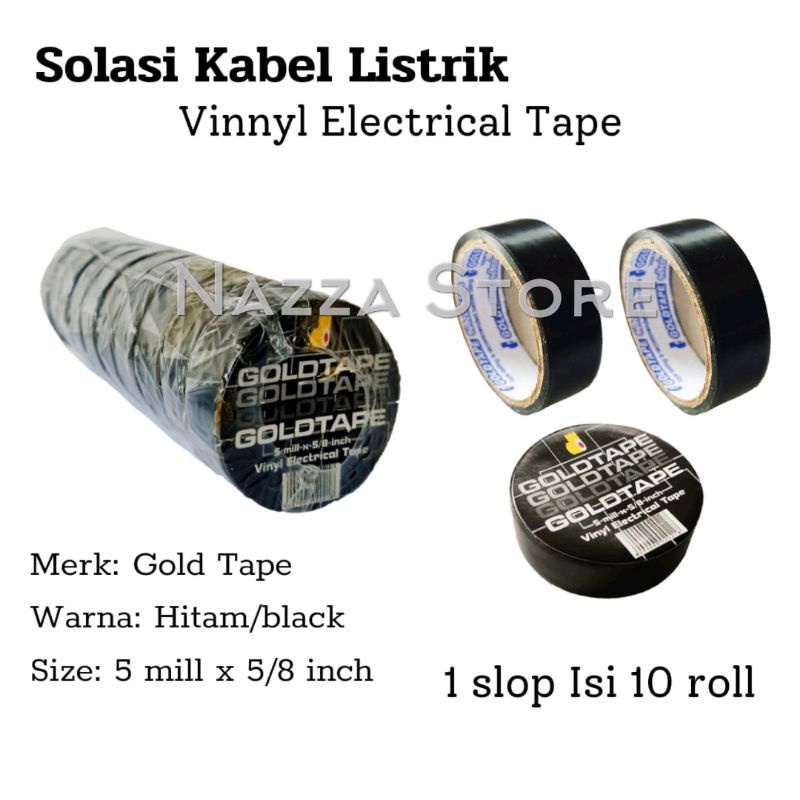 Gold Tape Isolasi kabel Listrik 1 roll