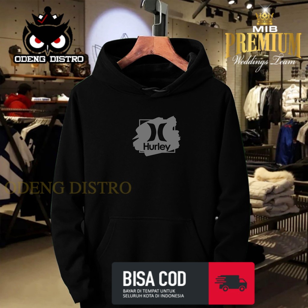 Hoodie Hurley Square SilverJaket Sweater Basebal Varsity Distro Keren Kekinian Termurah Bandung Orig