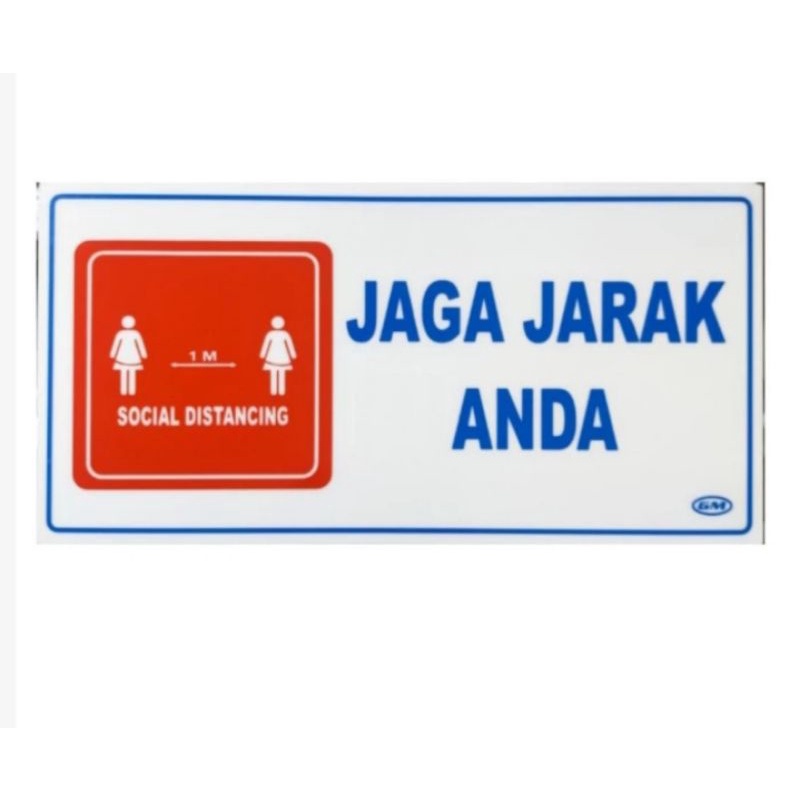 

GM Label/sign jaga jarak anda Akrilik 15x30 cm