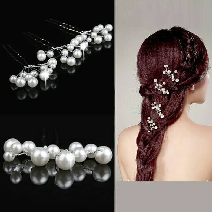 Tusuk rambut / tusuk konde sanggul pengantin/ hair pin mutiara HPMT-01