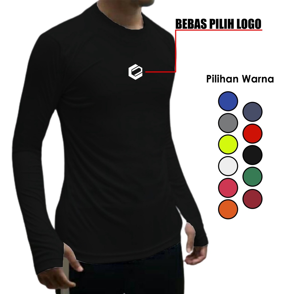 KAOS MANSET BASELAYER THUMBHOLE JARI FUTSAL BOLA SPORT OLAHRAGA TRAINING LENGAN PANJANG PRIA COWOk