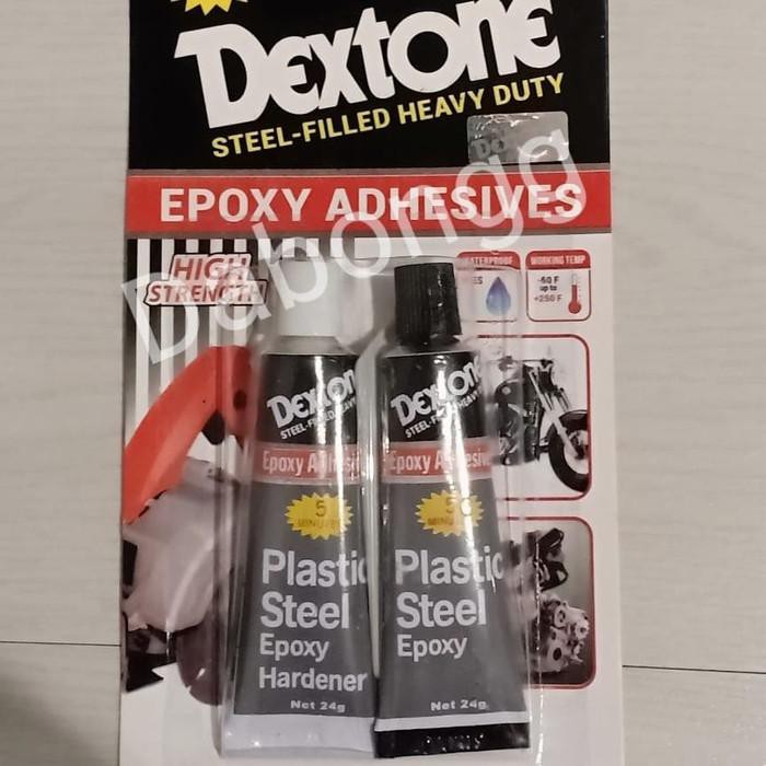

Dextone 5 Menit / Lem Besi Campur Epoxy Dextone / Lem hitam putih p