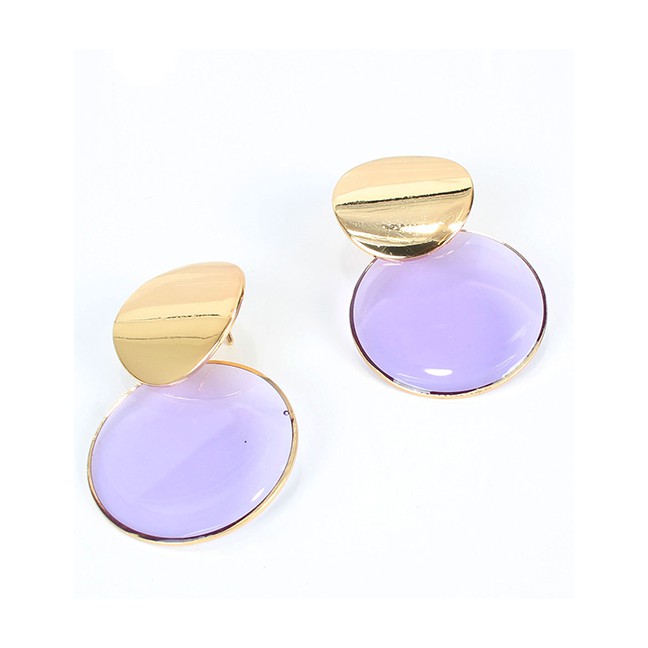 LRC Anting Tusuk Fashion Acrylic Round Transparent Earrings F96781