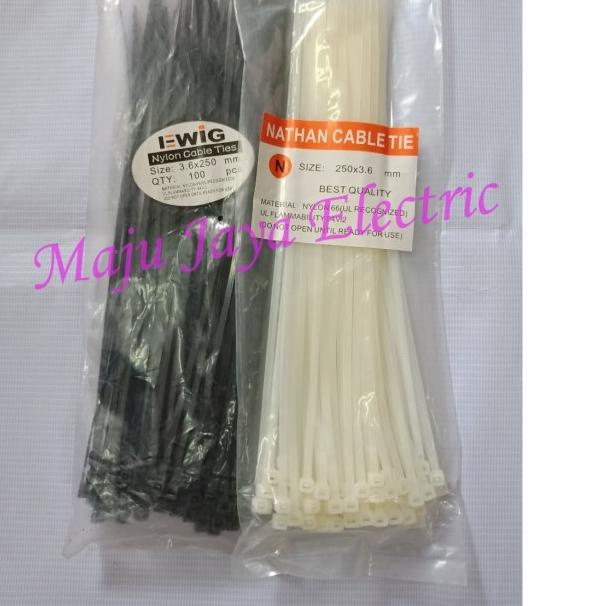 

➬ Kabel Ties/Tis/Cable Tie Pengikat 25 cm 25cm Berkualitas 3.6 x 250 mm - Putih ☜