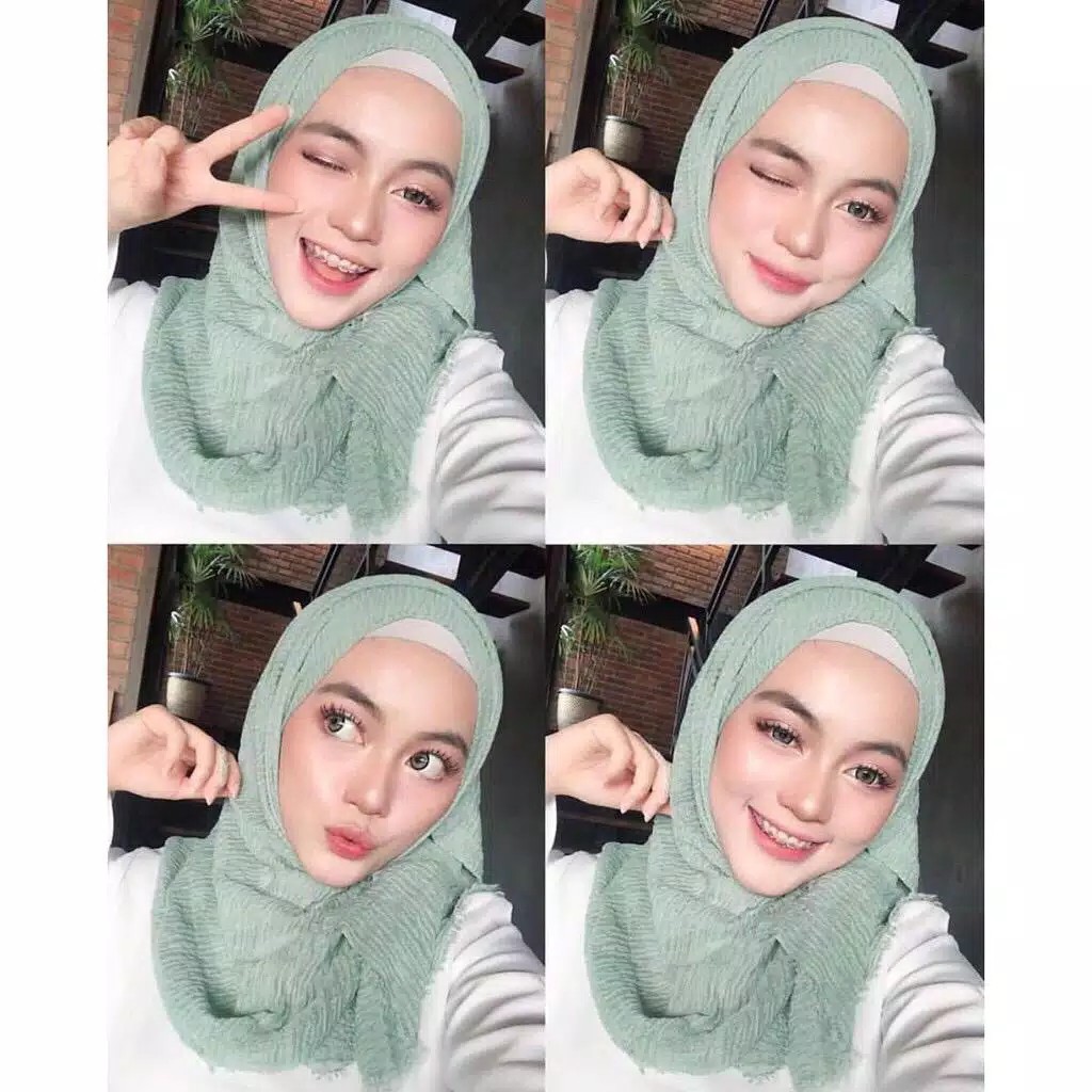 Termurah Pashmina Crinkle Azara / Pashmina Crinkle / Crinkle Azara-Mint