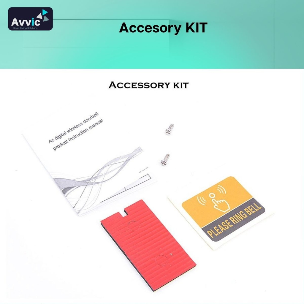 Avvic x Cacazi Bel Pintu Rumah Wireless LED 300M Waterproof IP44  2 Receiver 1 Transmitter Outdoor
