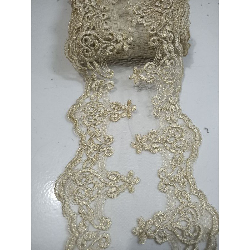 renda tile gold/renda bordir/renda cantik lebar 11,5cm