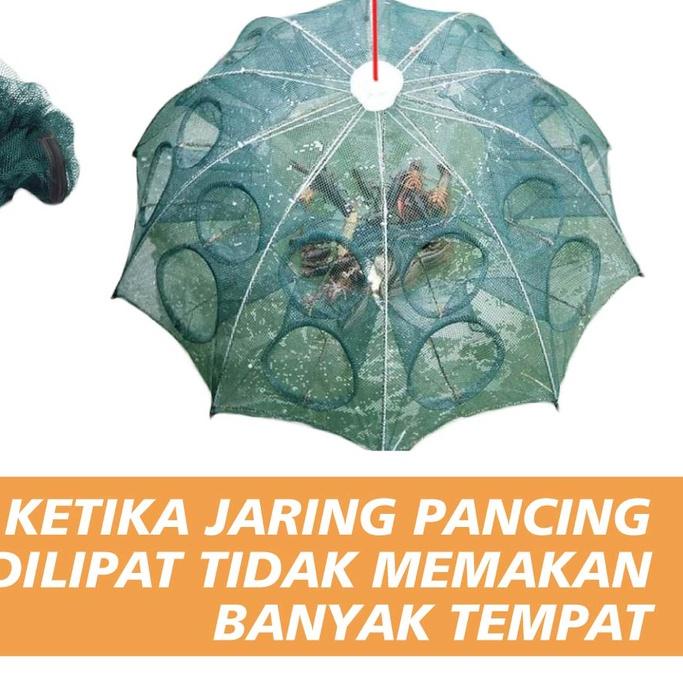 ➽ SONLINE Payung Bubu Jaring Jebakan Perangkap Udang ikan Kepiting Model Payung 20 Lubang ✵