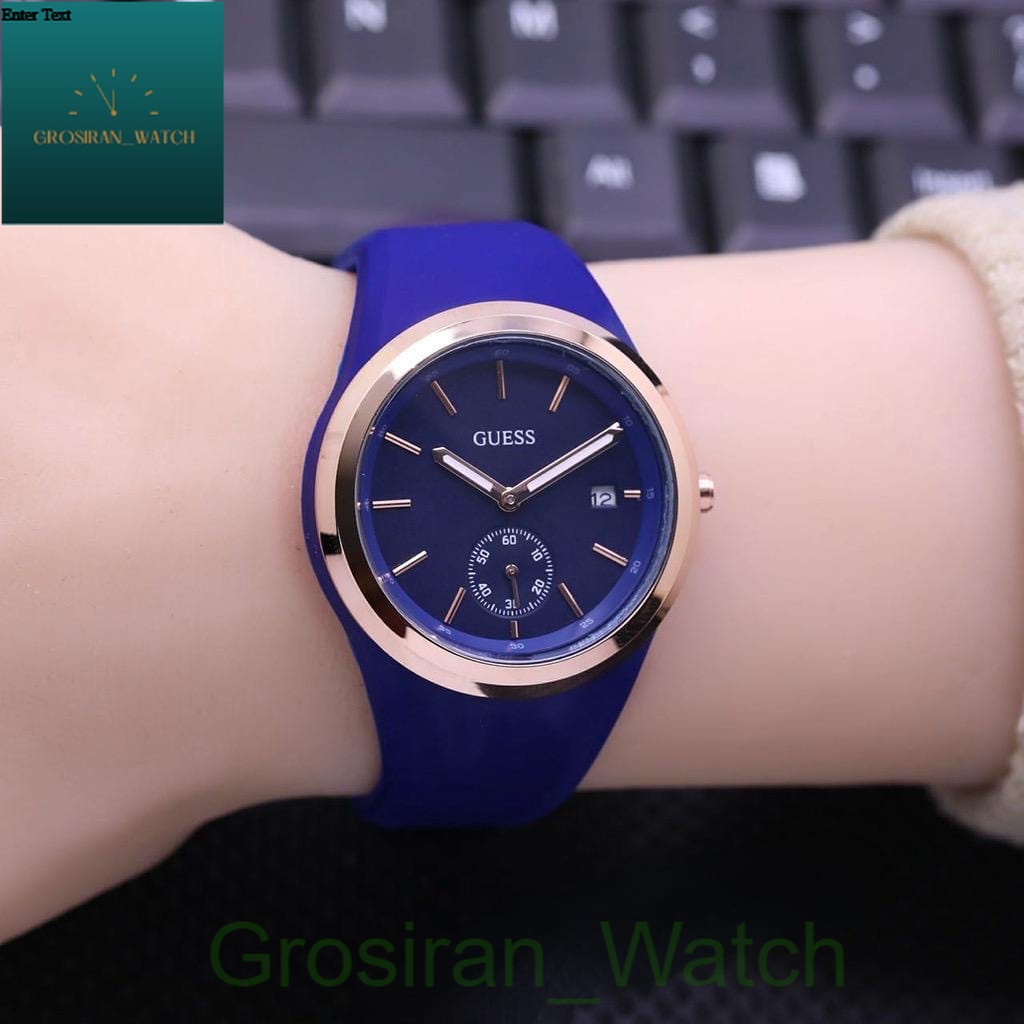 Jam Tangan Wanita FAshion Rubber Guess Detik Bawah OFF Hiasan GUS-28 [G_W]